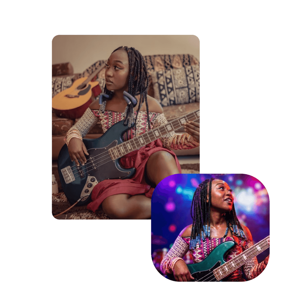 HyperTribe artist with her bass